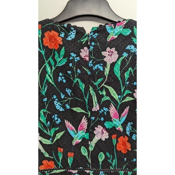 kate spade new york Jardin Tile Jacquard Hummingbird Floral Ruffle Dress Size 2 - Picture 6 of 10